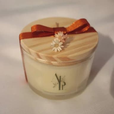 Vela Perfumada em Pote Patê com Tampa de Madeira