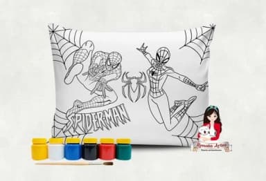 Almofada com Tinta para Colorir Homem Aranha