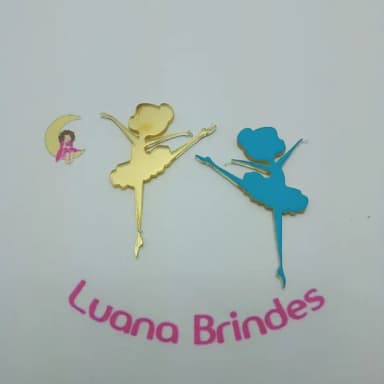 Aplique Bailarina Acrílico Espelhado Dou 2,5cm Pct 5 Unds