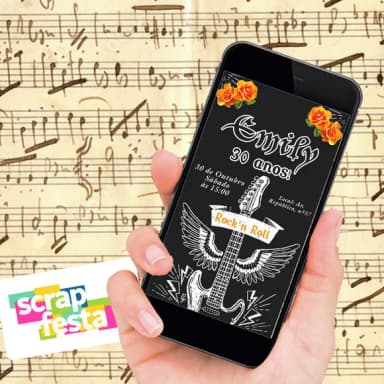 Convite Arte Digital Festa Rock'n Roll Musical