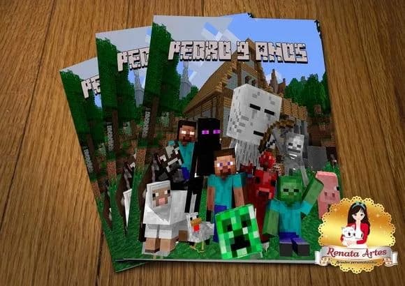 Revista de Colorir com Giz Minecraft