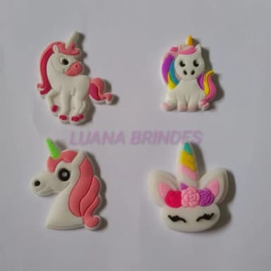 Aplique de Unicórnios Variados Emborrachado - Pct C/8 Unid
