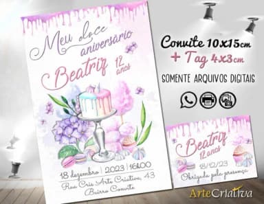 Convite Digital C/tag Confeiteira 3