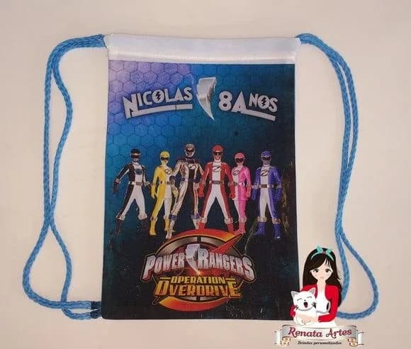 Mochila de Tecido Personalizada Power Rangers Overdrive