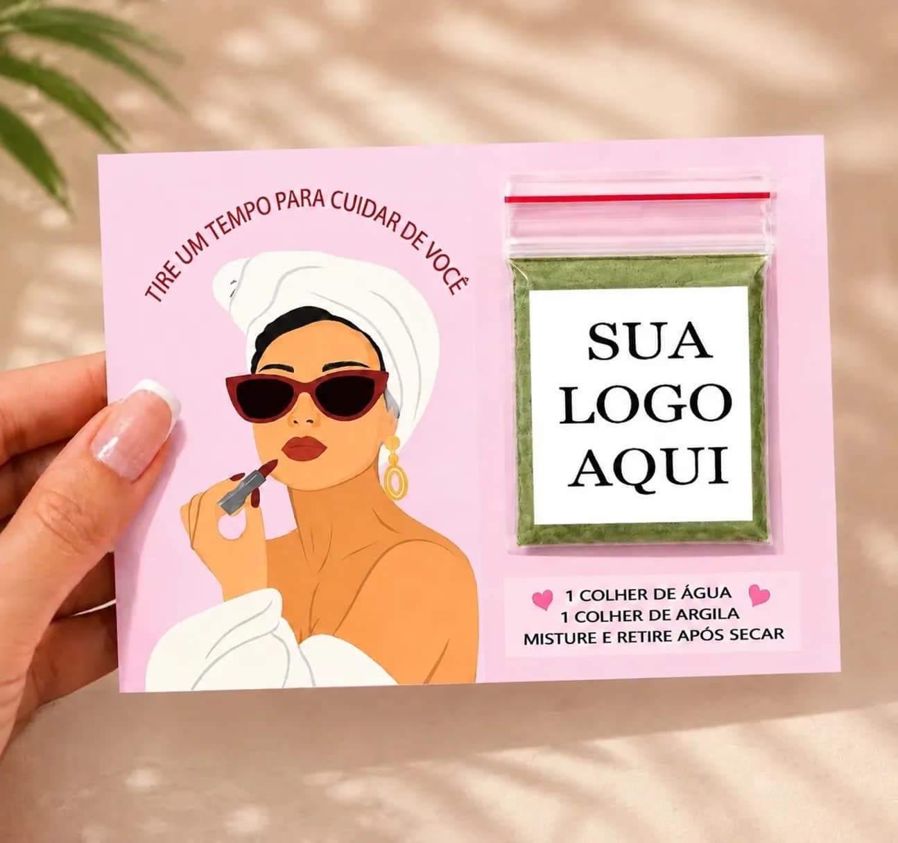 Kit 30 Mimo cartão com argila personalizado com logomarca