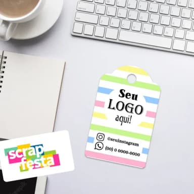Tag Tradicional com Furinho Personalizada para Minha Empresa