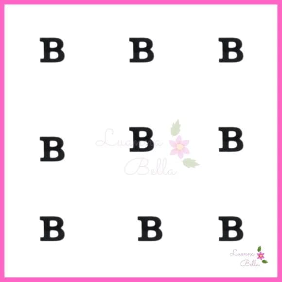 Aplique Letra B de Acrílico Preto - Pct c/ 8 unidades