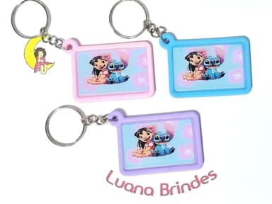 Chaveiro Lilo & Stitch Emborrachado com Resina 6 Unidades