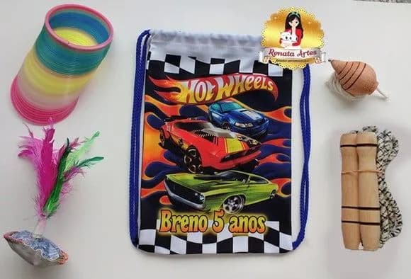 Mochila Boa Infância Tema Hot Wheels