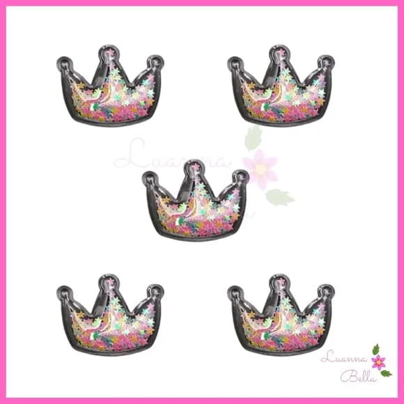 Aplique Coroa Com Enchimento Colorido - Pct c/4 unds