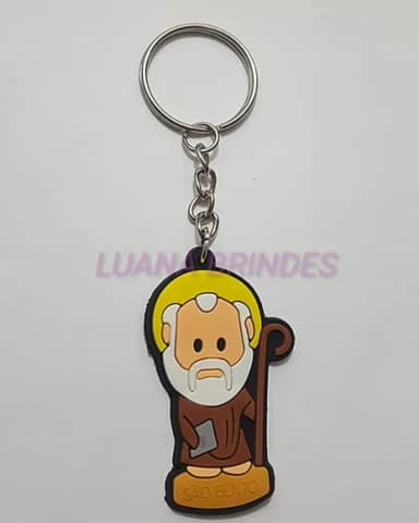 Chaveiro São Bento de Borracha 5,3cm Pct 4 Unidades