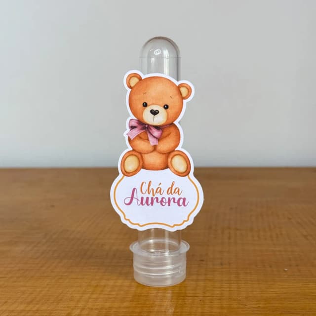 Apliques para Tubetes Personalizados CHA DE BEBE URSINHO ROSA - Decoração de Festa | Lembrancinhas | Aniversário | Personalizados
