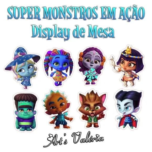 Display de Mesa Super Monstros em Ação - 18cm