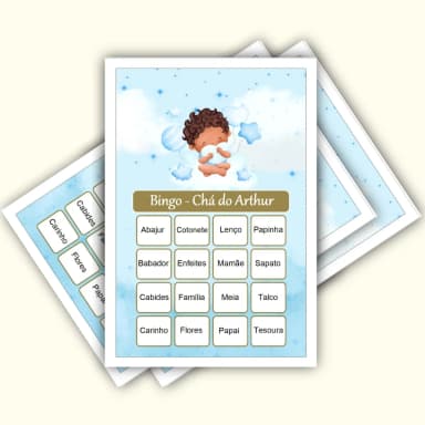 Bingo Chá de Bebê Menino PDF Para Imprimir
