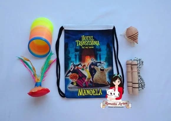Mochila Boa Infância Personalizada Tema Hotel Transilvânia