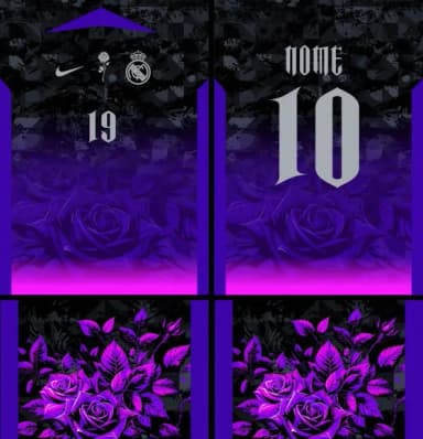 Arte Vetor Camisa Real Madrid Concept Rosas 2025