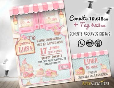 Convite Digital C/tag Confeiteira 6
