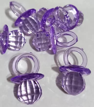 Pingente Chupetinha Lilás Facetada 3cm - 10 Unidades