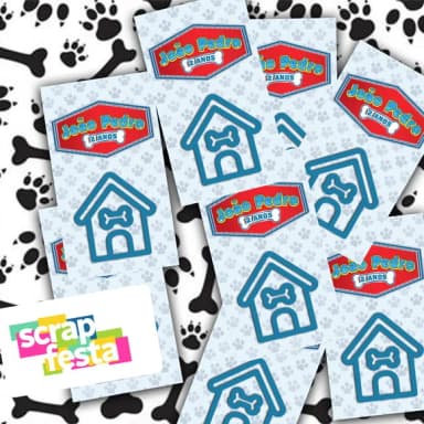 Adesivo Personalizado Retangular 4x7 Cachorrinho Cute
