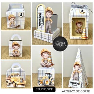 Kit 20 Lembrancinhas Construção