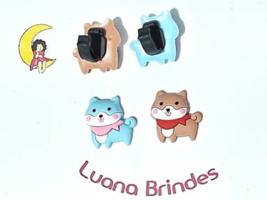 Pins para Cadarço Cachorro Emborrachado Pacote com 6 Unidade