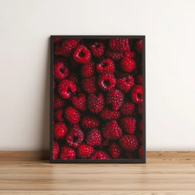 Quadro Decorativo com Framboesas Vermelhas Vibrantes 2141