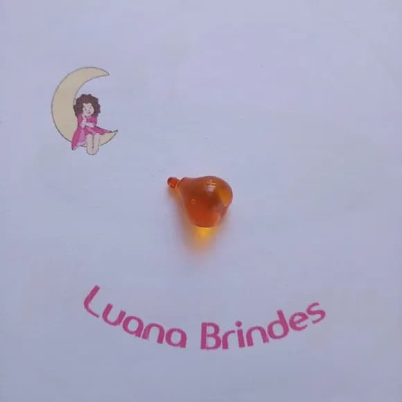 Pingente Pera Laranja de Acrilico 2cm Pct 20 Unidades