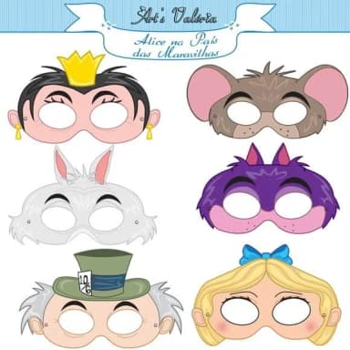 Máscara Dos Personagens De Alice