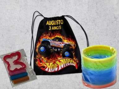 Kit Mochilinha + Mini Massinha de modelar e Mola Maluca  Casa Magica Hot Wells