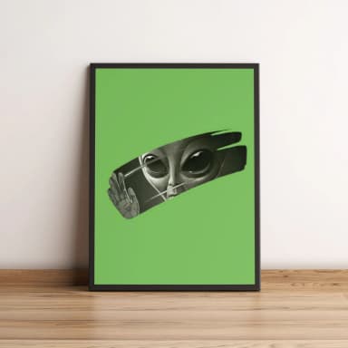 Quadro Alienígena Olhar Misterioso Verde 2653