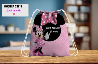 Mochilinha personalizada para lembrancinhas da Minnie