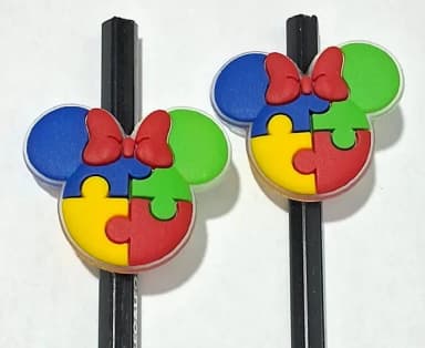Lápis C/ponteira Minnie Símbolo Autismo - 6 Unidades