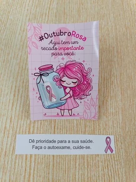 Card Cápsula com Mensagem Outubro Rosa