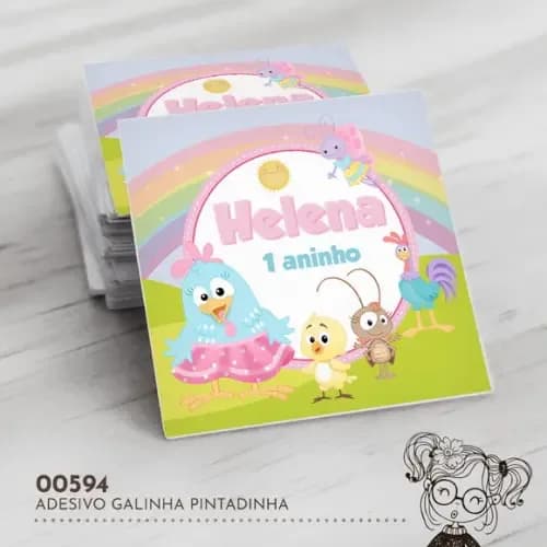 Adesivo Quadrado Galinha Pintadinha - 00594