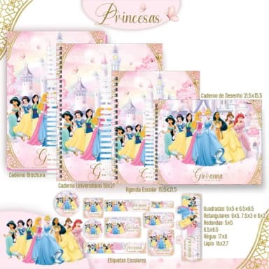 Caderno + Etiquetas + Tag Personalizada + Lápis