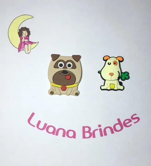 Aplique Cachorro Personagem Emborrachado Pct C/6 Und