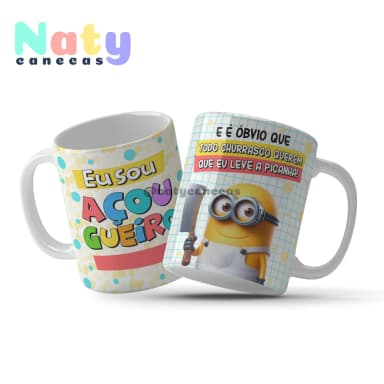 Caneca  Minions Profissões Masculinas Personalize com Nome.