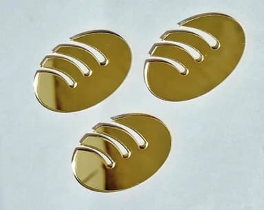 Aplique Pão Vazado Acrílico Espelhado - 6 Unidades