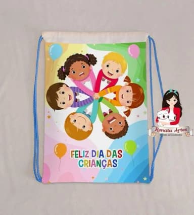 Mochila de Tecido Personalizada Dia das Crianças 2025