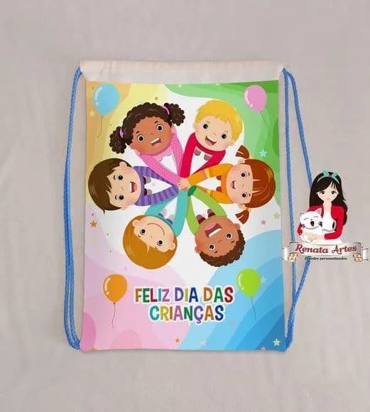 Mochila de Tecido Personalizada Dia das Crianças 2025