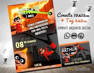 Convite Digital C/tag os Incríveis Zezé