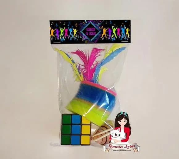 Kit Brinquedos Retrô Tema Balada Neon