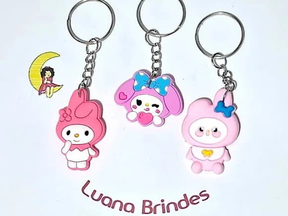 Chaveiro Melody Emborrachado Pacote com 6 Unidades