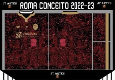 Vetor Da Camisa As Roma Conceito 2022-2023