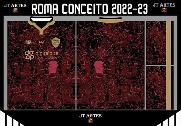 Vetor Da Camisa As Roma Conceito 2022-2023