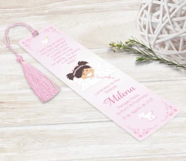 Marcador Livro / Santinho Batizado - Menina Nuvem