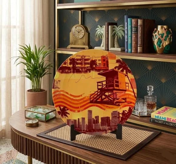 Prato Porcelana Miami 21cm - Art Deco e South Beach