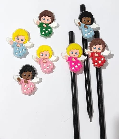 Lápis C/ponteira Anjinho 4,5cm Pacote com 7 Unidades