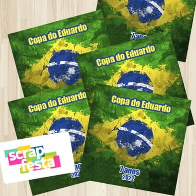 Adesivo Personalizado Quadrado 5x5 Copa Brasil