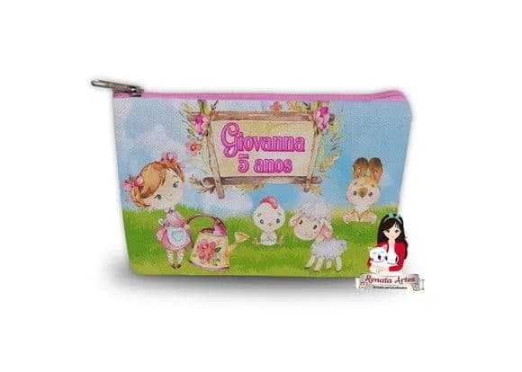 Necessaire Personalizada Fazendinha Rosa